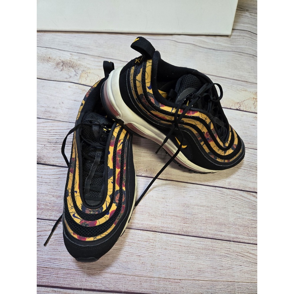 Nike Air Max 97‎ Shoes Women's Sz 9.5 Black Orange "Fall Floral" BV0129-001